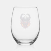 Demon Skull Firestorm Wijnglas Zonder Voet (Achterkant)