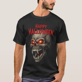 Demon Skull met stralende ogen Halloween T-shirt
