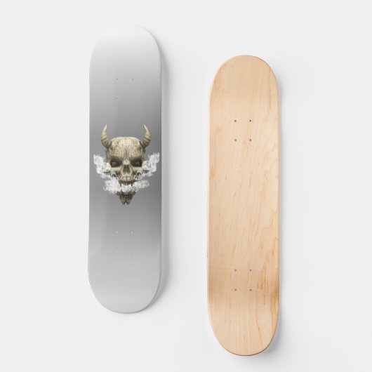 Demon Skull Smoking Skateboard (Voorkant)