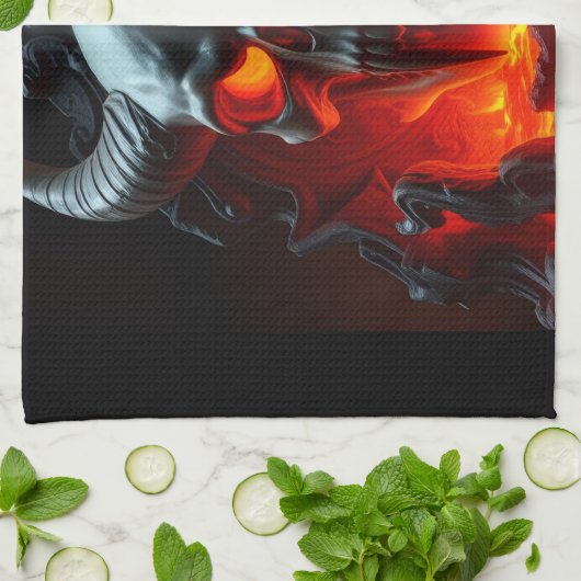 Demon Skull Throne Halloween Kitchen Towel Theedoek (Gevouwen)