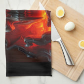 Demon Skull Throne Halloween Kitchen Towel Theedoek (Quarter Fold)