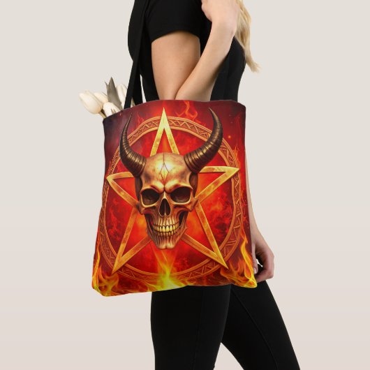 Demon Skull Tote Tote Bag (Dichtbij)