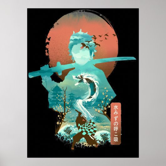 Demon Slayer Adventure Anime Tanjiro Kamado Awes Poster (Voorkant)