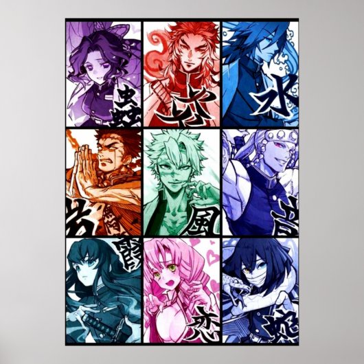 Demon Slayer Hashira Pillars Poster (Voorkant)
