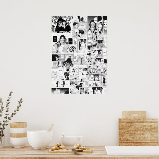 Demon Slayer Manga Collage Poster (Keuken)