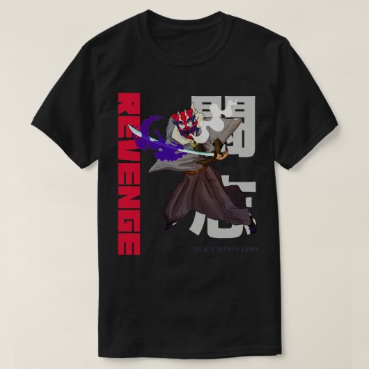 Demon Slayer Oni Warrior Revenge Japanese Manga T-shirt (Design voorkant)