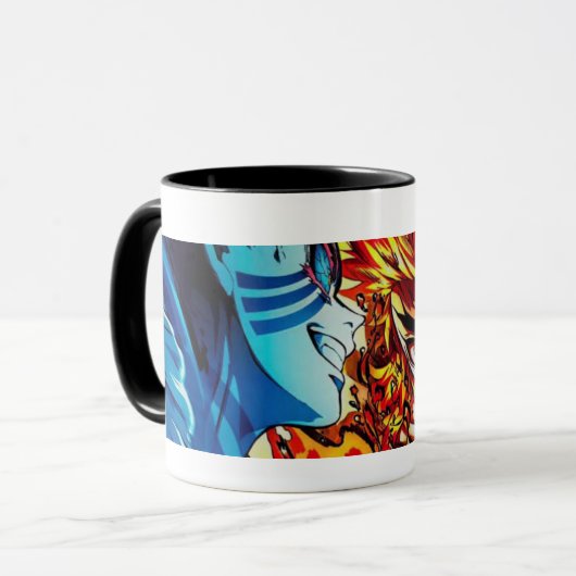 Demon slayer (Rengoku kyojuro en akaza) Vecht Mok (Voorkant links)