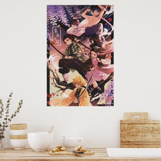 Demon Slayer Tanjirou Nezuko Zenitsu Inosuke Shin Poster (Keuken)