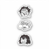 Demon Slayer Trio grappige Custom-Cut Vinyl Sticke Sticker (Voorkant)