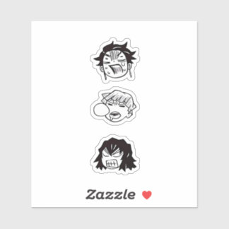 Demon Slayer Trio grappige Custom-Cut Vinyl Sticke Sticker