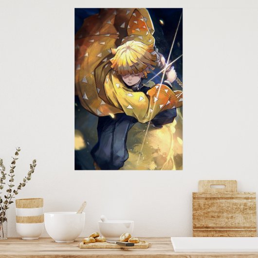 Demon Slayer Zenitsu Agatsuma Poster (Keuken)