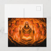 Demon sommoner beeld in olieverfschilderij feestdagenkaart (Voorkant / Achterkant)