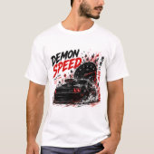 Demon Speed Muscle Car Dark Racing - Wit T-shirt (Voorkant)