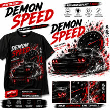 Demon Speed Muscle Car Donkere Racing - Zwarte T-S