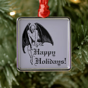 Demon Spooky Gothic Christmas Metalen Ornament