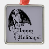 Demon Spooky Gothic Christmas Metalen Ornament (Voorkant)