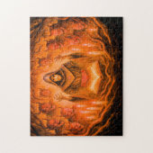 Demon summonerende magiër in olieverfschildering legpuzzel (Verticaal)