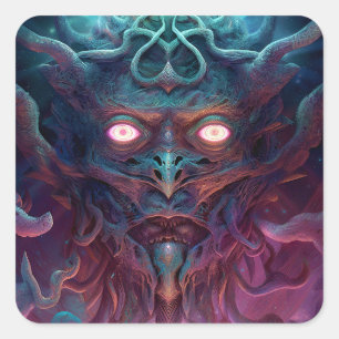 Demon Surreal Dark Fantasy Art Vierkante Sticker