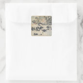 Demon Thunder, Tenjin Shrine, Kamakura Period Vierkante Sticker (Tas)