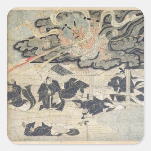 Demon Thunder, Tenjin Shrine, Kamakura Period Vierkante Sticker (Voorkant)