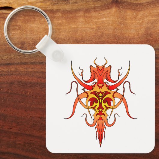 Demon Tribal Tattoo Design Sleutelhanger (Voorkant)