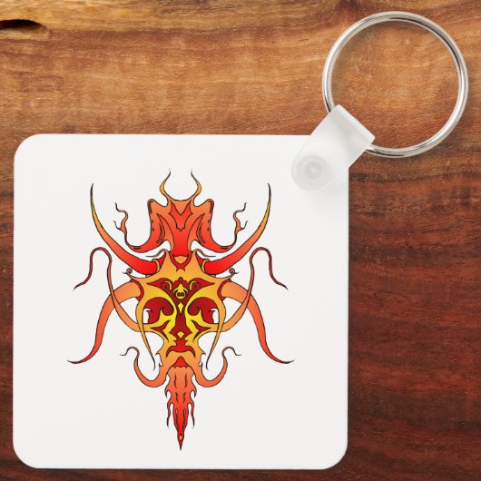 Demon Tribal Tattoo Design Sleutelhanger (Achterkant)