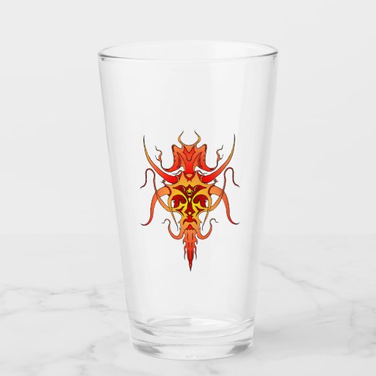 Demon Tribale Tatoeage Ontwerp Glas (Voorkant)