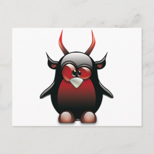 Demon Tux (Linux Tux) Briefkaart (Voorkant)