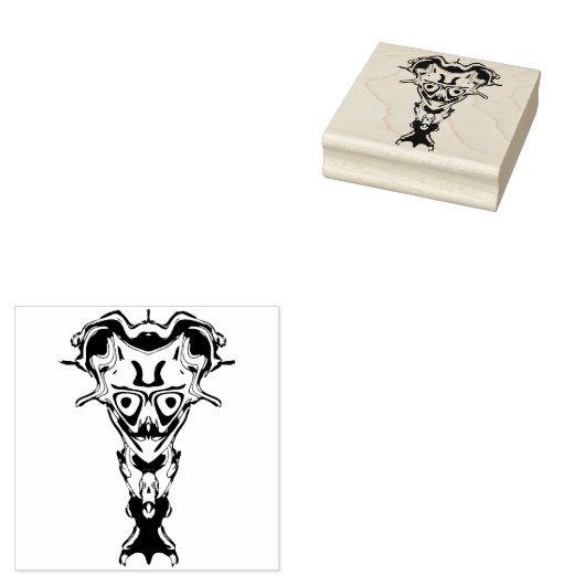 Demon van de onderwereld's buste rubberstempel (Gestempeld)