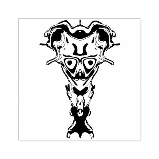 Demon van de onderwereld's buste rubberstempel (Afrduk)