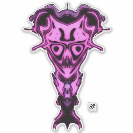 Demon van de onderwereld's buste v0.1 sticker (Voorkant)