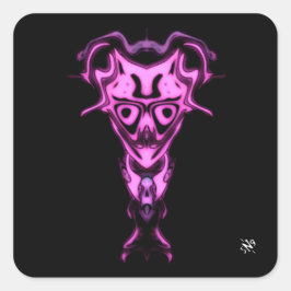 Demon van de onderwereld's buste v0.1 vierkante sticker