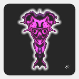 Demon van de onderwereld's buste v0.2 vierkante sticker