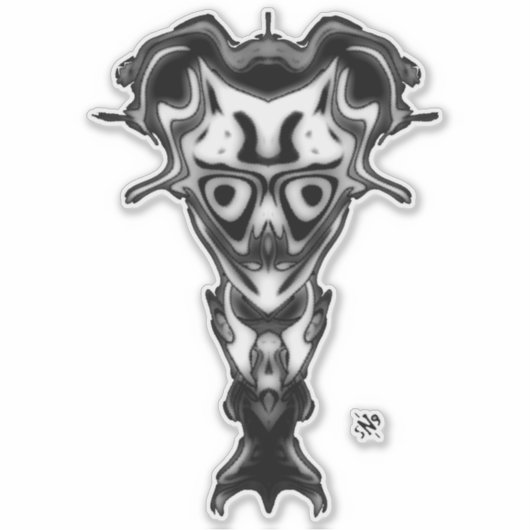 Demon van de onderwereld's buste v0.3 sticker (Voorkant)