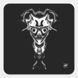 Demon van de onderwereld's buste v0.3 vierkante sticker