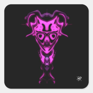 Demon van de onderwereld's buste v0 vierkante sticker