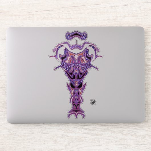 Demon van de onderwereld's buste v1.1 sticker (Computer)