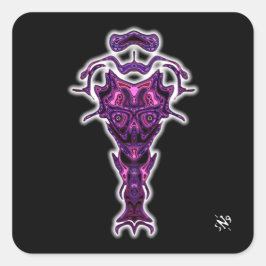 Demon van de onderwereld's buste v1.3 vierkante sticker