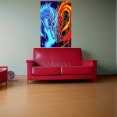 Demon van water en vuur | AI Art Poster