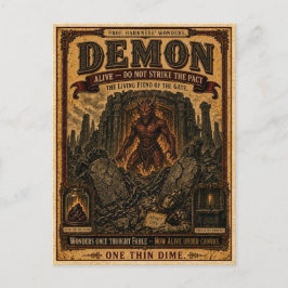 Demon, Vintage Circus Monster Briefkaart