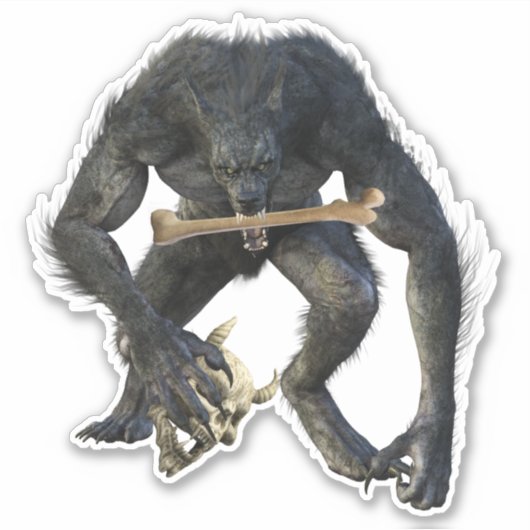 Demon weerwolf fantasie sticker (Voorkant)