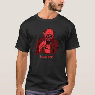 Demon wijst erop dat ik wil dat je duivelduivelse t-shirt