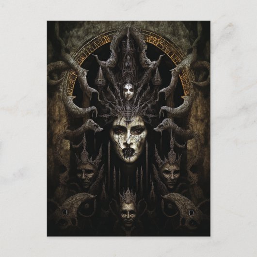 Demon Woman Monster Horror Art Briefkaart (Voorkant)