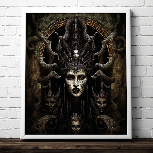 Demon Woman Monster Horror Art Poster
