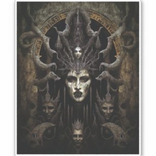 Demon Woman Monster Horror Art Sticker