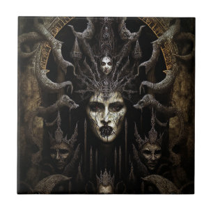 Demon Woman Monster Horror Art Tegeltje
