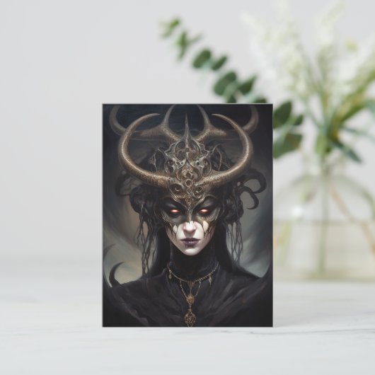Demon Woman Queen Dark Fantasy Art Briefkaart (Staand voorkant)