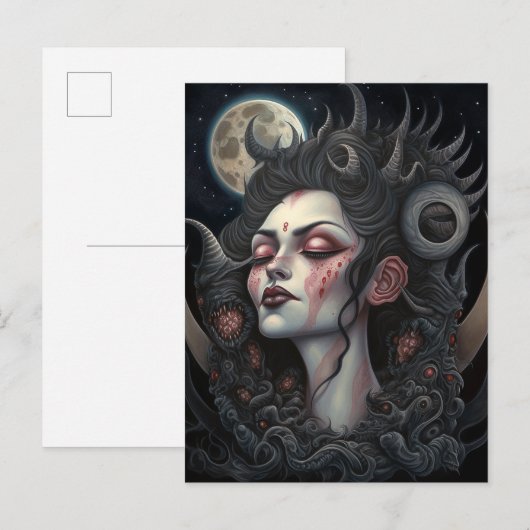 Demon Woman Queen Dark Fantasy Art Briefkaart (Voorkant / Achterkant)