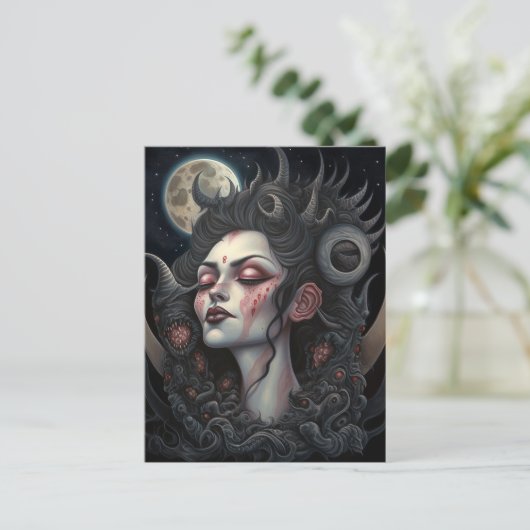 Demon Woman Queen Dark Fantasy Art Briefkaart (Staand voorkant)