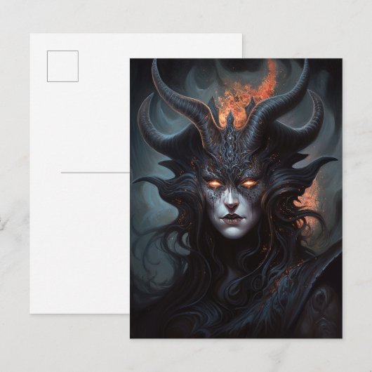 Demon Woman Queen Dark Fantasy Art Briefkaart (Voorkant / Achterkant)